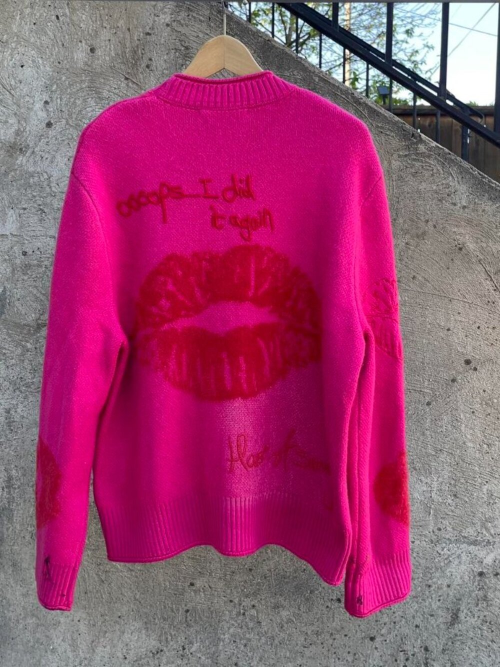 Pink House of Sunny love notes sweater size XS - Picture 3 of 8